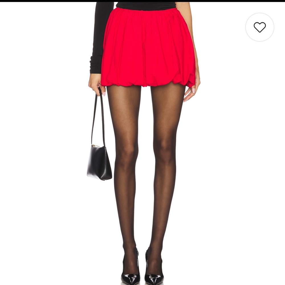 More to Come Red Mini Bubble Skirt